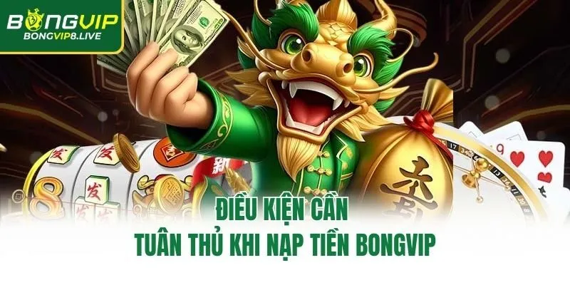 Điều kiện cần tuân thủ khi nạp tiền Bongvip